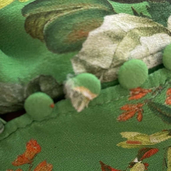 KAREN MILLEN Green Floral Printed Viscose Button Down Strappy Maxi Dress Size 8 - Picture 11 of 11